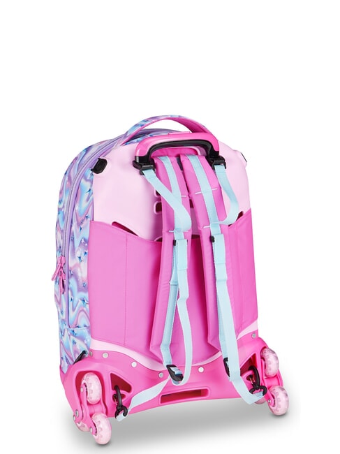 GLOW LED UNICORN GIRL Plecak na k&oacute;łkach 3 w 1 miękki liliowy - Plecaki z w&oacute;zkiem