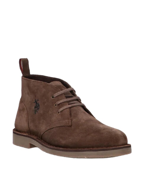 MUST Buty ze sk&oacute;ry zamszowej czekoladowy brąz - Buty męskie